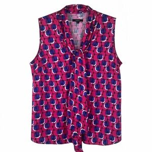 Bar III Geo Print Tie-Neck Blouse – Size 2X (NWT)
